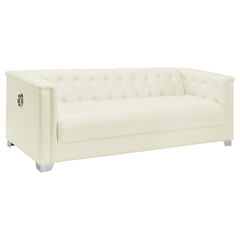 Chaviano Tufted Upholstered Sofa Pearl White - Theo's Factory Direct Mattress & Furniture (Columbus, OH)