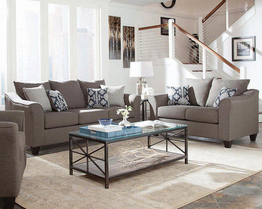 Salizar Upholstered Flared Arm Living Room Set Grey - Theo's Factory Direct Mattress & Furniture (Columbus, OH)