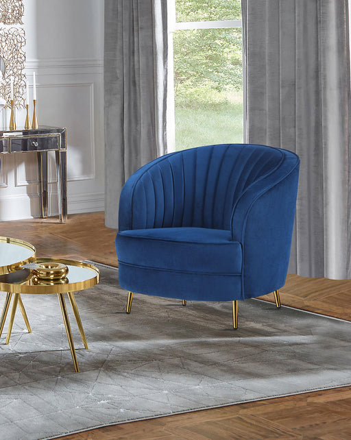 Sophia Upholstered Vertical Channel Tufted Chair Blue - Theo's Factory Direct Mattress & Furniture (Columbus, OH)