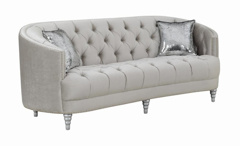 Avonlea Sloped Arm Tufted Sofa Grey - Theo's Factory Direct Mattress & Furniture (Columbus, OH)