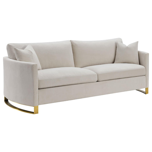 Corliss Upholstered Arched Arms Sofa Beige - Theo's Factory Direct Mattress & Furniture (Columbus, OH)