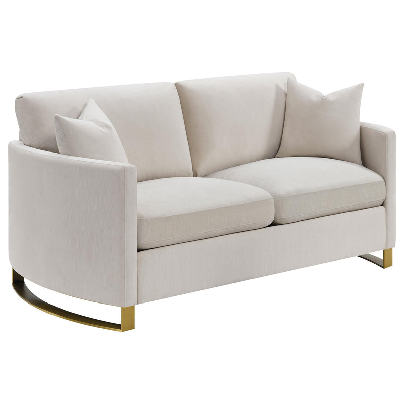 Corliss Upholstered Arched Arms Loveseat Beige - Theo's Factory Direct Mattress & Furniture (Columbus, OH)