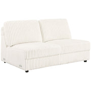 Emberson Upholstered Armless Loveseat Ivory - Theo's Factory Direct Mattress & Furniture (Columbus, OH)