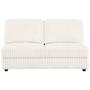 Emberson Upholstered Armless Loveseat Ivory - Theo's Factory Direct Mattress & Furniture (Columbus, OH)