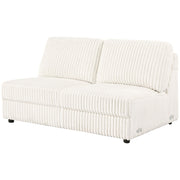 Emberson Upholstered Armless Loveseat Ivory - Theo's Factory Direct Mattress & Furniture (Columbus, OH)