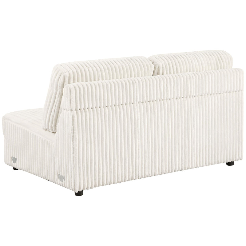 Emberson Upholstered Armless Loveseat Ivory - Theo's Factory Direct Mattress & Furniture (Columbus, OH)