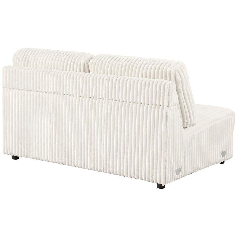 Emberson Upholstered Armless Loveseat Ivory - Theo's Factory Direct Mattress & Furniture (Columbus, OH)