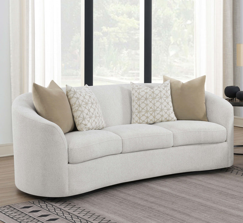 Rainn Upholstered Tight Back Sofa Latte - Theo's Factory Direct Mattress & Furniture (Columbus, OH)
