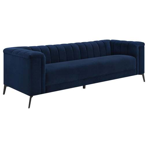 Chalet Tuxedo Arm Sofa Blue - Theo's Factory Direct Mattress & Furniture (Columbus, OH)