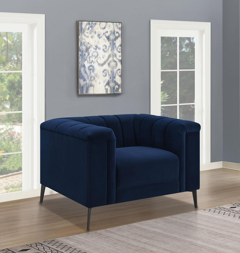 Chalet Tuxedo Arm Chair Blue - Theo's Factory Direct Mattress & Furniture (Columbus, OH)