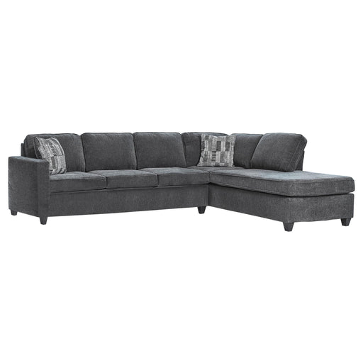 Mccord 2-piece Cushion Back Sectional Dark Grey - Theo's Factory Direct Mattress & Furniture (Columbus, OH)