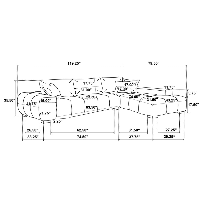 Octavia Sectional Sofa - Theo's Factory Direct Mattress & Furniture (Columbus, OH)