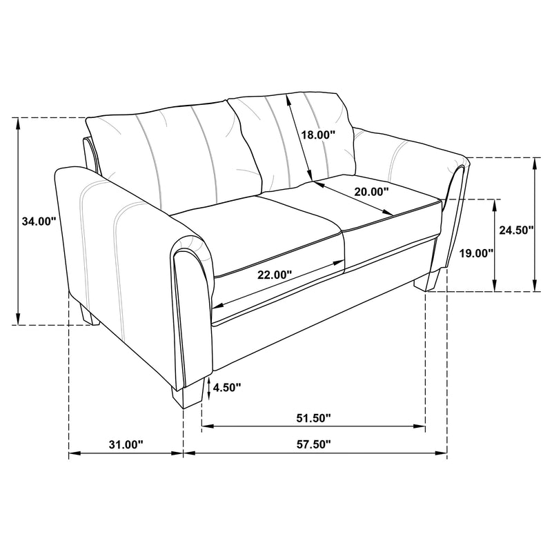 Davis Stationary Loveseat - Theo's Factory Direct Mattress & Furniture (Columbus, OH)