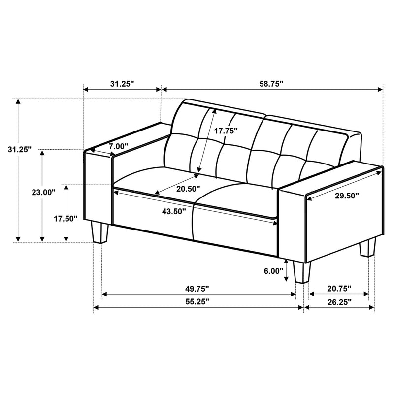 Deerhurst Stationary Loveseat - Theo's Factory Direct Mattress & Furniture (Columbus, OH)