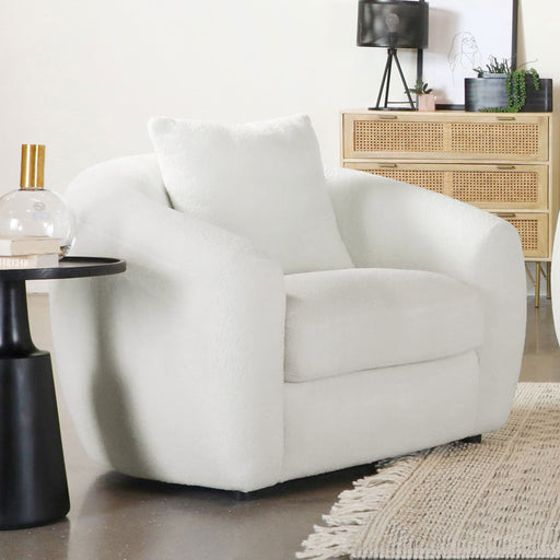 Isabella Upholstered Tight Back Chair White - Theo's Factory Direct Mattress & Furniture (Columbus, OH)