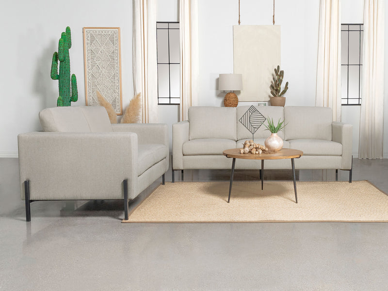 Tilly Upholstered Track Arms Sofa Set - Theo's Factory Direct Mattress & Furniture (Columbus, OH)