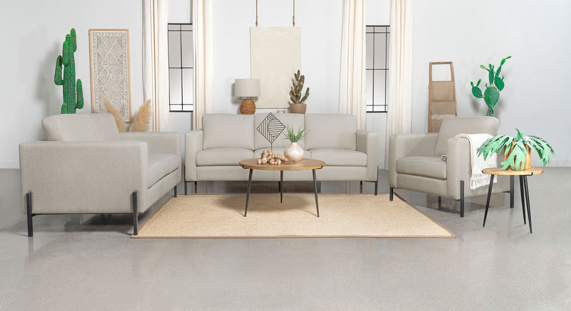 Tilly Upholstered Track Arms Sofa Set - Theo's Factory Direct Mattress & Furniture (Columbus, OH)
