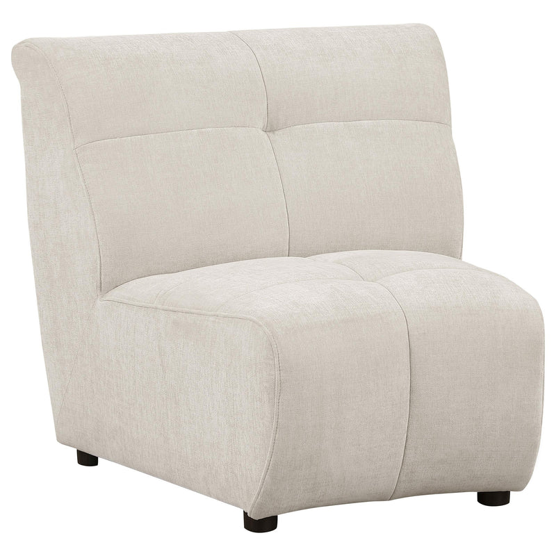 Charlotte Upholstered Curved Armless Chair Ivory - Theo's Factory Direct Mattress & Furniture (Columbus, OH)