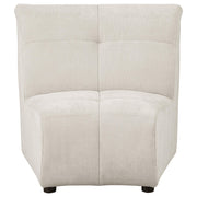 Charlotte Upholstered Curved Armless Chair Ivory - Theo's Factory Direct Mattress & Furniture (Columbus, OH)