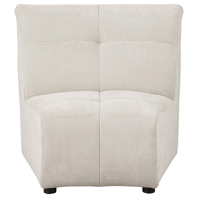 Charlotte Upholstered Curved Armless Chair Ivory - Theo's Factory Direct Mattress & Furniture (Columbus, OH)