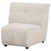 Charlotte Upholstered Curved Armless Chair Ivory - Theo's Factory Direct Mattress & Furniture (Columbus, OH)