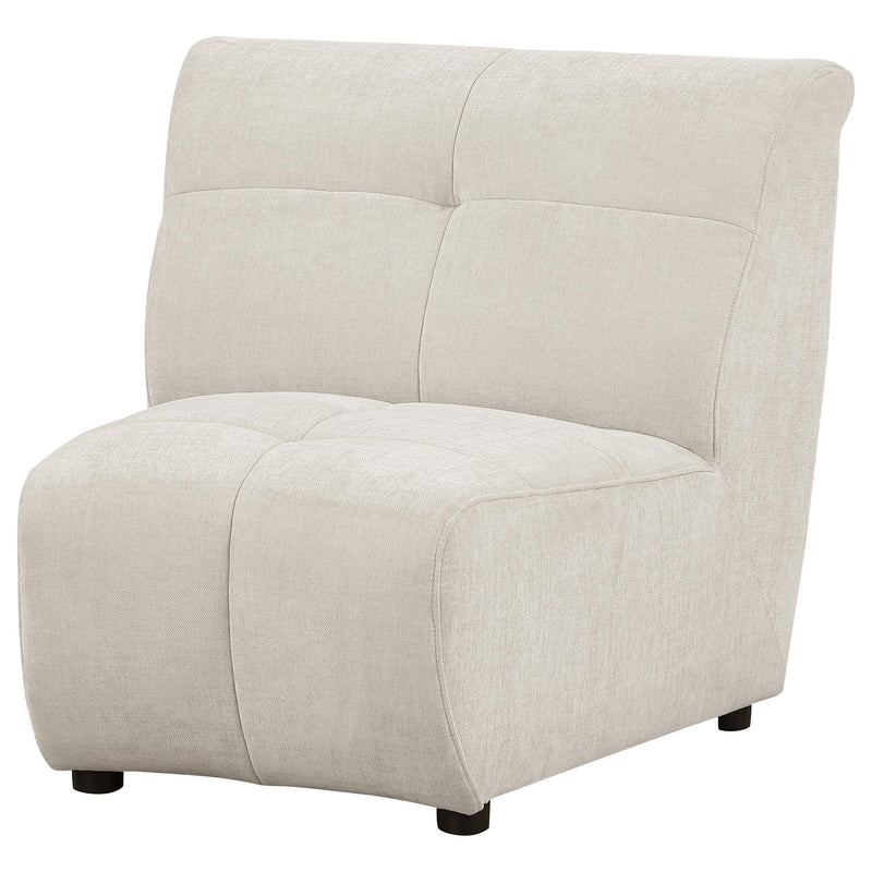 Charlotte Upholstered Curved Armless Chair Ivory - Theo's Factory Direct Mattress & Furniture (Columbus, OH)
