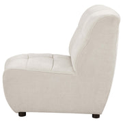 Charlotte Upholstered Curved Armless Chair Ivory - Theo's Factory Direct Mattress & Furniture (Columbus, OH)