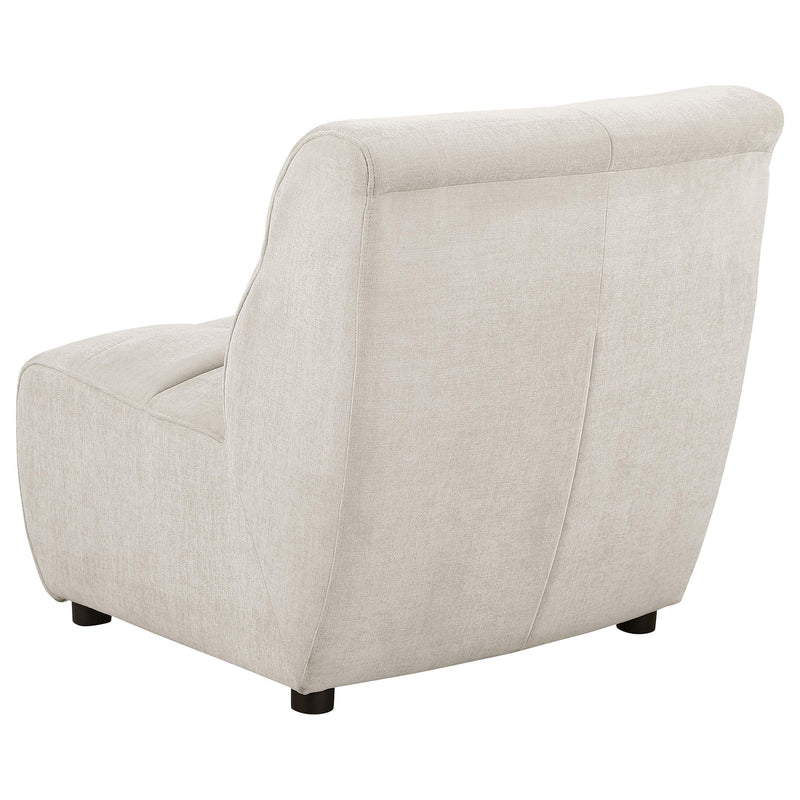 Charlotte Upholstered Curved Armless Chair Ivory - Theo's Factory Direct Mattress & Furniture (Columbus, OH)