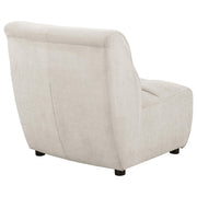 Charlotte Upholstered Curved Armless Chair Ivory - Theo's Factory Direct Mattress & Furniture (Columbus, OH)