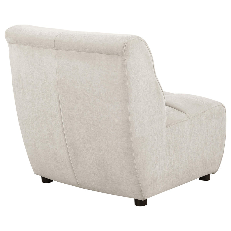 Charlotte Upholstered Curved Armless Chair Ivory - Theo's Factory Direct Mattress & Furniture (Columbus, OH)
