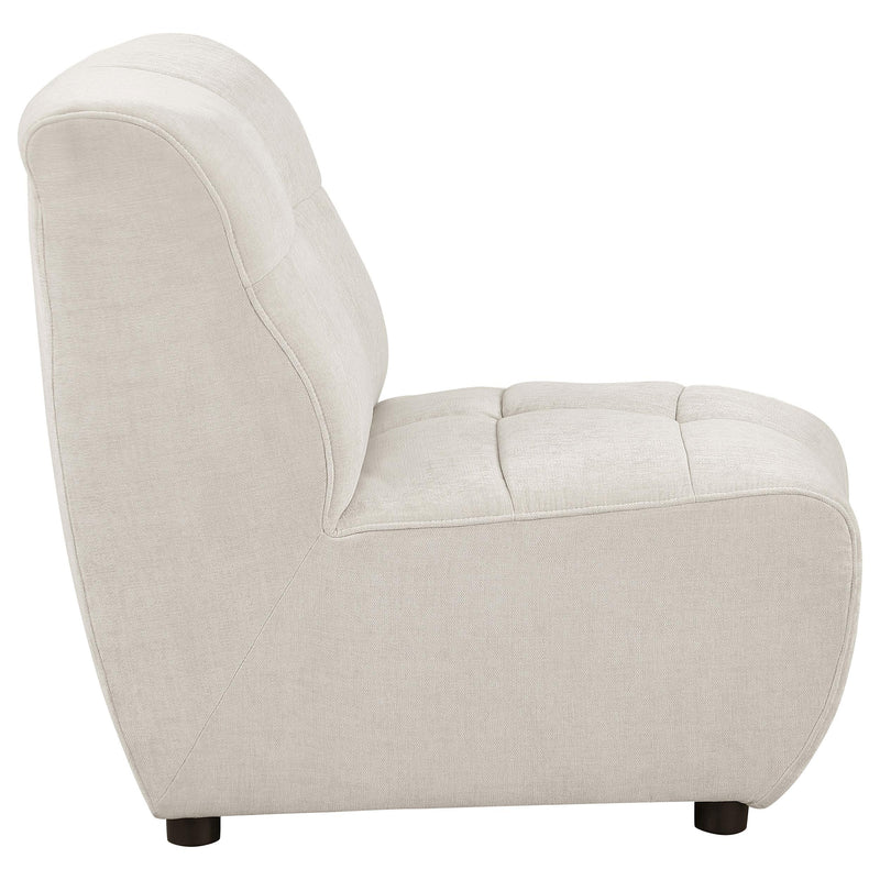 Charlotte Upholstered Curved Armless Chair Ivory - Theo's Factory Direct Mattress & Furniture (Columbus, OH)