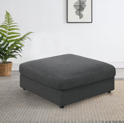 Serene Upholstered Rectangular Ottoman Charcoal - Theo's Factory Direct Mattress & Furniture (Columbus, OH)
