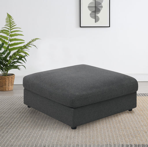 Serene Upholstered Rectangular Ottoman Charcoal - Theo's Factory Direct Mattress & Furniture (Columbus, OH)