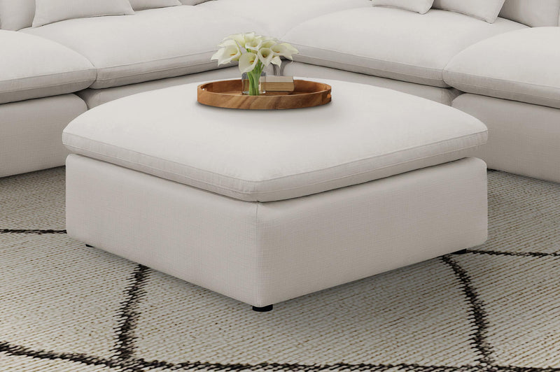 Hobson Cushion Seat Ottoman Off-White - Theo's Factory Direct Mattress & Furniture (Columbus, OH)