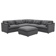 Hobson 6-piece Upholstered Modular Sectional Sofa Charcoal - Theo's Factory Direct Mattress & Furniture (Columbus, OH)