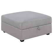 Cambria Upholstered Square Storage Ottoman Grey - Theo's Factory Direct Mattress & Furniture (Columbus, OH)
