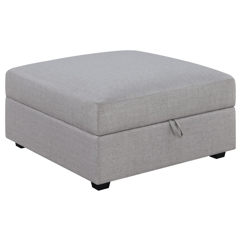 Cambria Upholstered Square Storage Ottoman Grey - Theo's Factory Direct Mattress & Furniture (Columbus, OH)