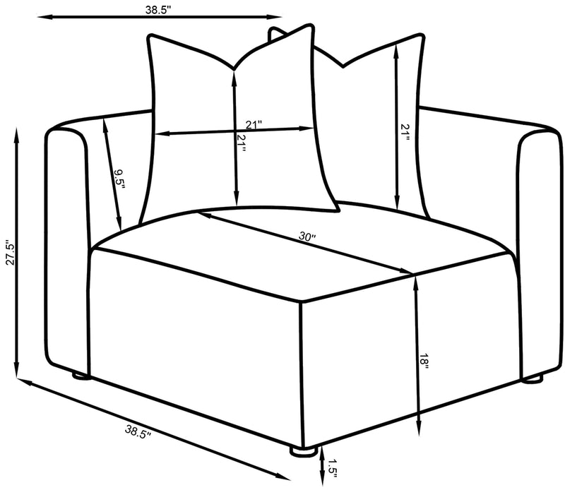 Jennifer Upholstered Corner Chair - Theo's Factory Direct Mattress & Furniture (Columbus, OH)