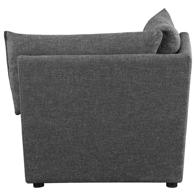 Sasha Upholstered Corner Chair Barely Black - Theo's Factory Direct Mattress & Furniture (Columbus, OH)