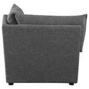 Sasha Upholstered Corner Chair Barely Black - Theo's Factory Direct Mattress & Furniture (Columbus, OH)