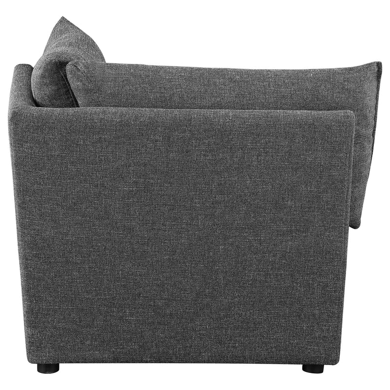 Sasha Upholstered Corner Chair Barely Black - Theo's Factory Direct Mattress & Furniture (Columbus, OH)
