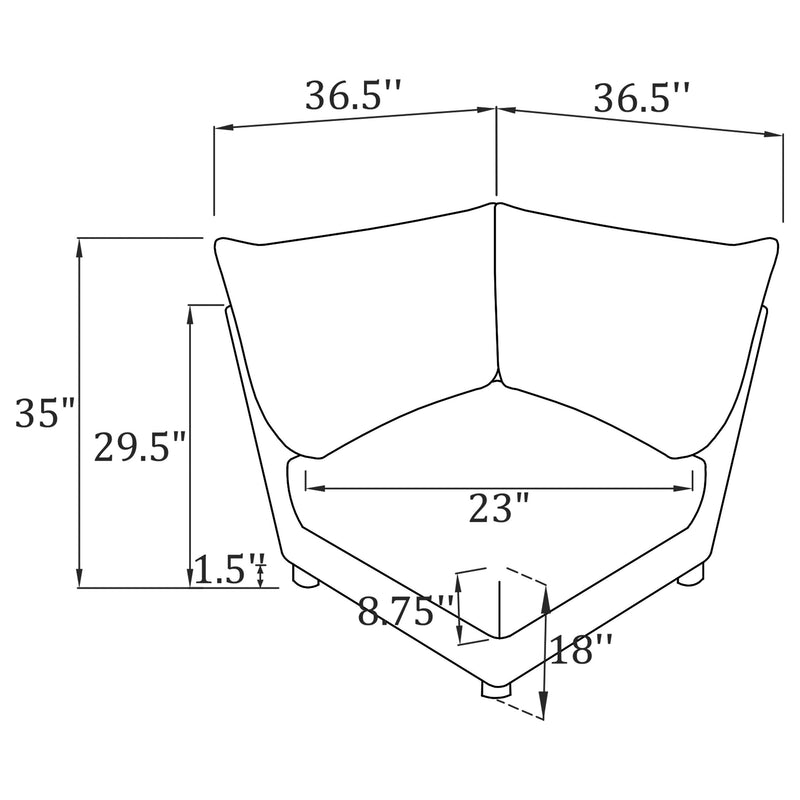 Sasha Upholstered Corner Chair Barely Black - Theo's Factory Direct Mattress & Furniture (Columbus, OH)
