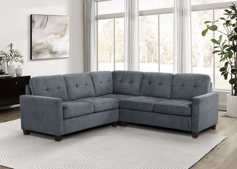 Georgina 5 Pc Stationary Sectionals Grey - Theo's Factory Direct Mattress & Furniture (Columbus, OH)