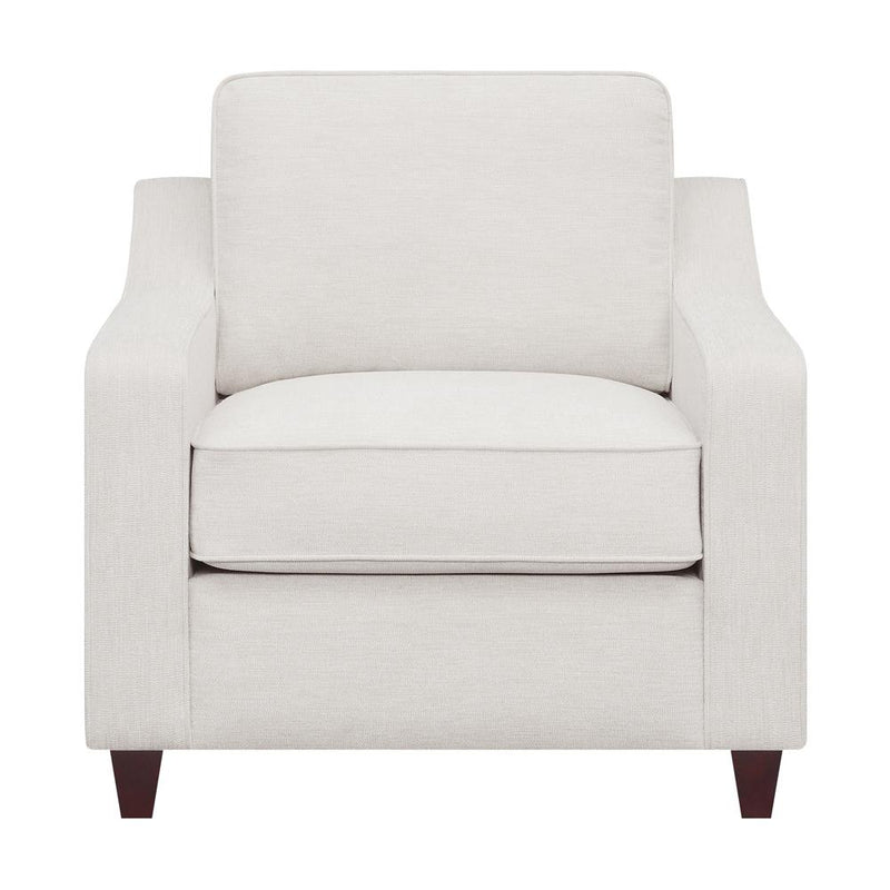 Christine Upholstered Cushion Back Chair Beige - Theo's Factory Direct Mattress & Furniture (Columbus, OH)
