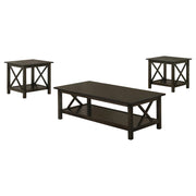 Rachelle 3-piece Occasional Table Set Deep Merlot - Theo's Factory Direct Mattress & Furniture (Columbus, OH)