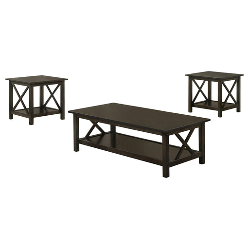 Rachelle 3-piece Occasional Table Set Deep Merlot - Theo's Factory Direct Mattress & Furniture (Columbus, OH)
