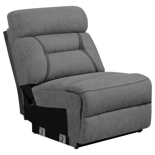 Higgins Upholstered Armless Chair Grey - Theo's Factory Direct Mattress & Furniture (Columbus, OH)