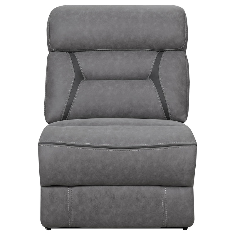 Higgins Upholstered Armless Chair Grey - Theo's Factory Direct Mattress & Furniture (Columbus, OH)