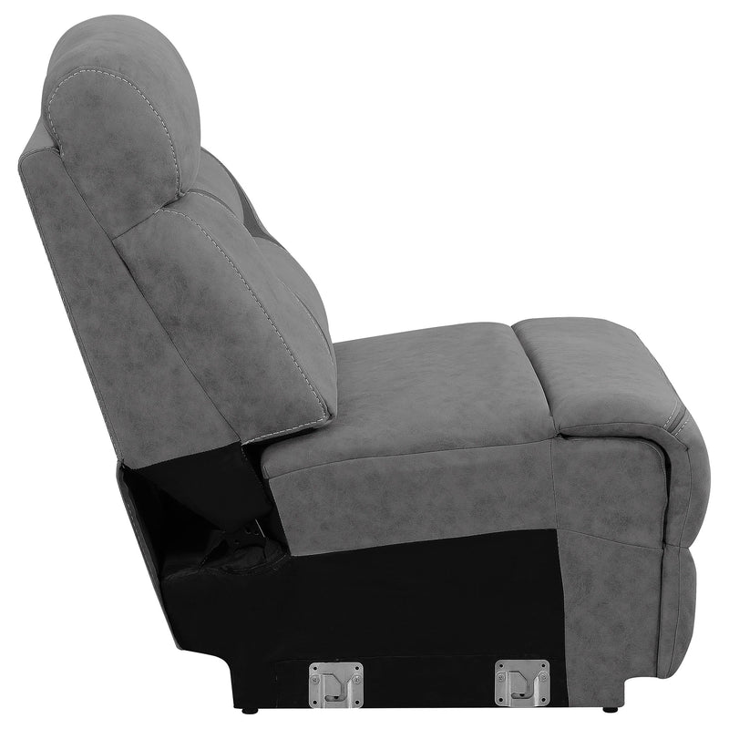 Higgins Upholstered Armless Chair Grey - Theo's Factory Direct Mattress & Furniture (Columbus, OH)