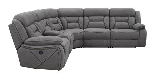 Higgins 4-piece Upholstered Power Sectional Grey - Theo's Factory Direct Mattress & Furniture (Columbus, OH)